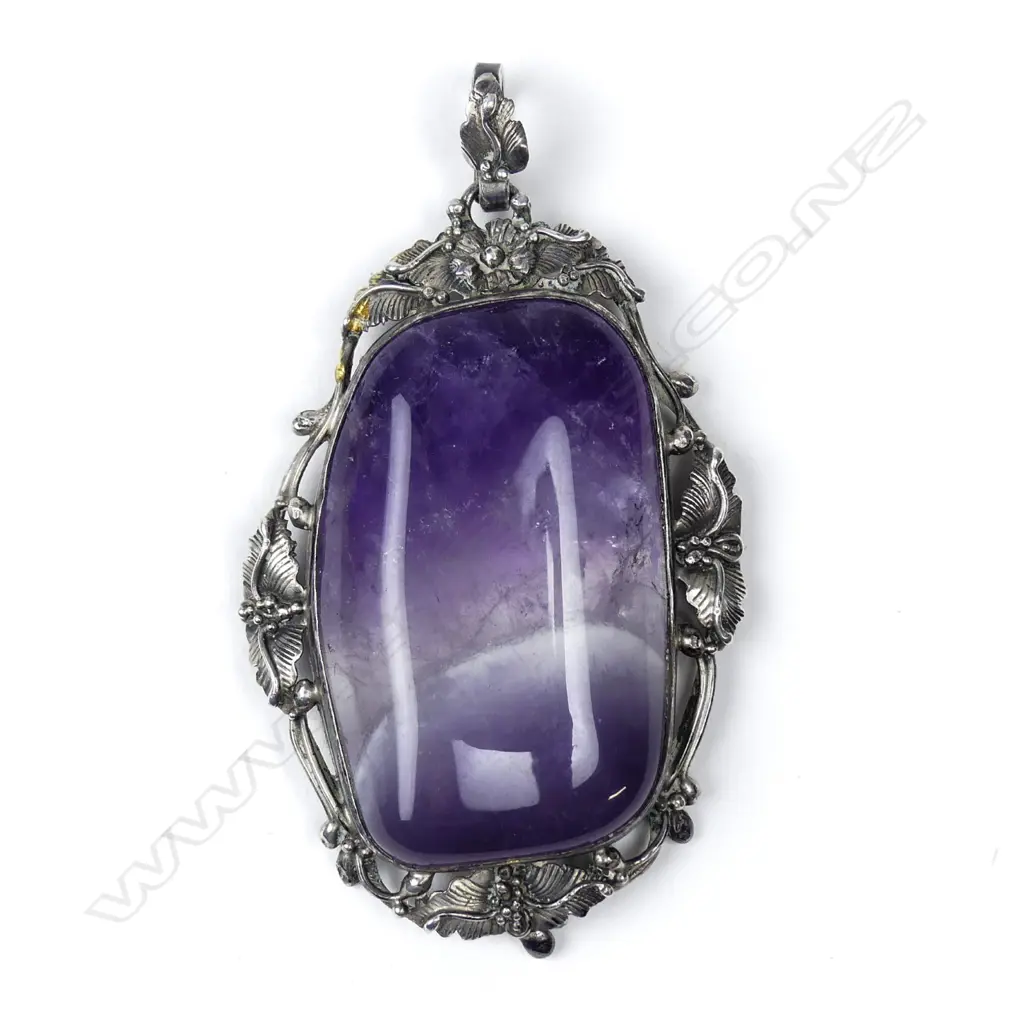 A silver Arts & Crafts style charoite pendant Image 1++