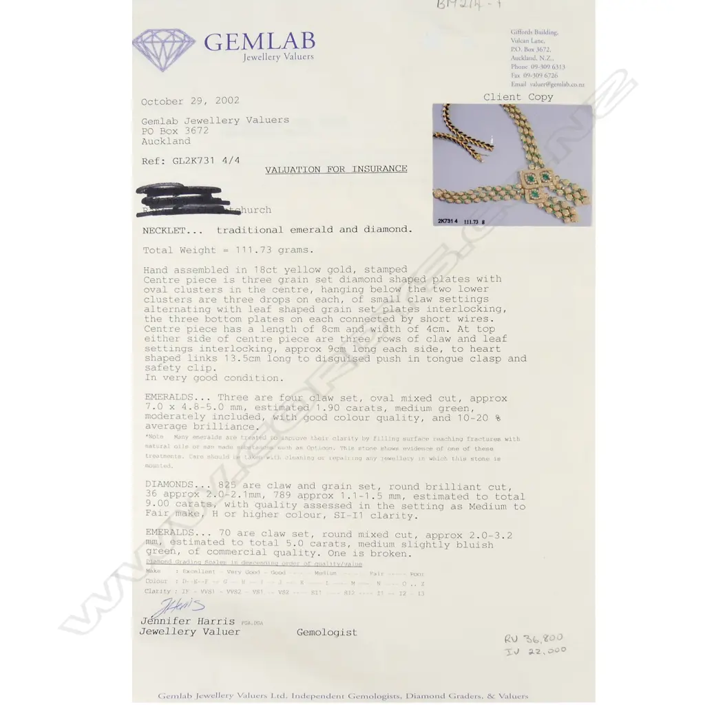 An impressive 18ct gold emerald and diamond necklace Image 1++