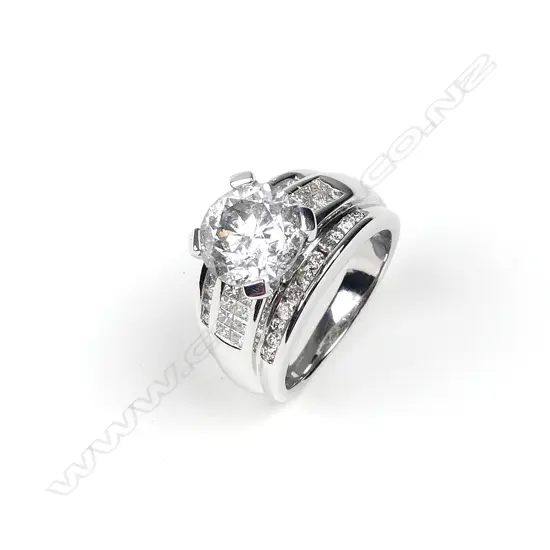 A 14ct white gold and 5.05ct diamond ring