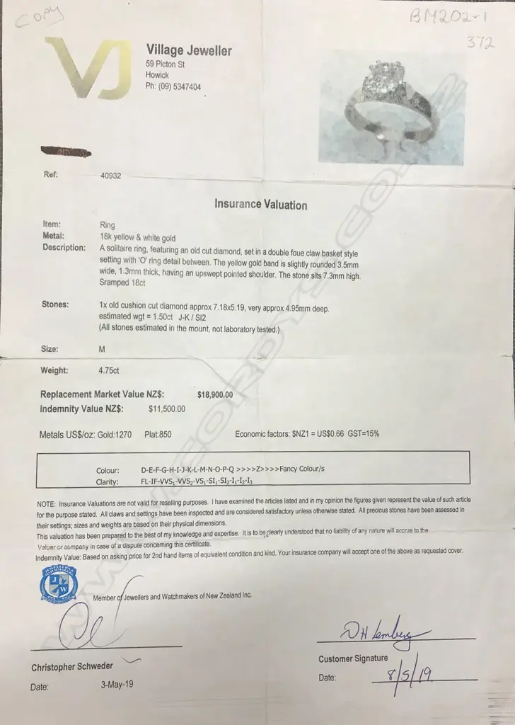 An 18ct gold and 1.50ct diamond solitaire ring Image 1++