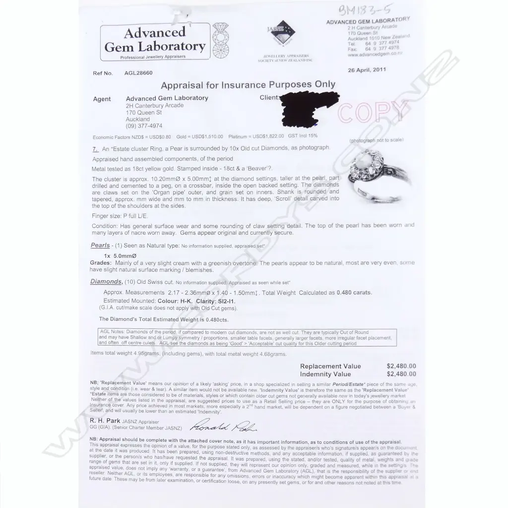 An 18ct gold pearl and diamond ring Image 1++