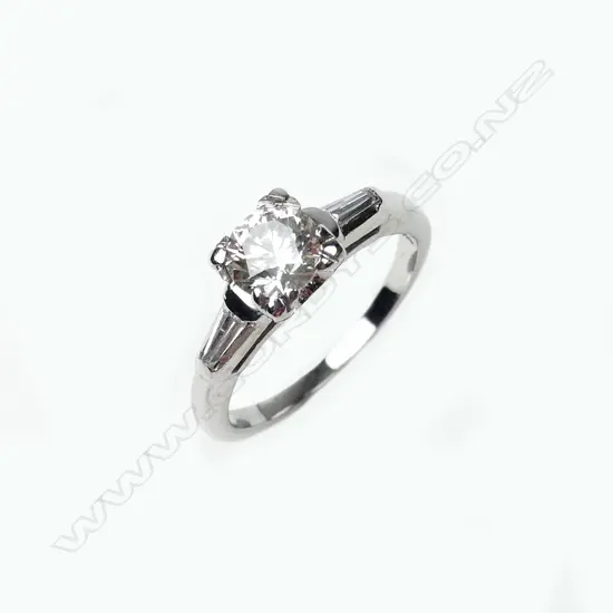 A 14ct white gold diamond ring