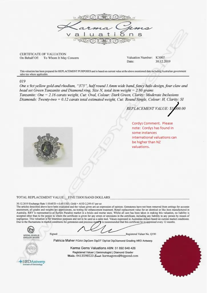 A 9ct gold tanzanite and diamond ring Image 1++