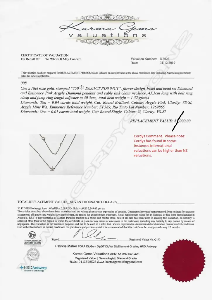 An 18ct rose gold and diamond pendant Image 1++