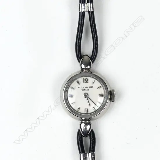 A Patek Philippe lady's vintage platinum wristwatch