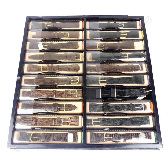 Twenty vintage men's leather watch straps