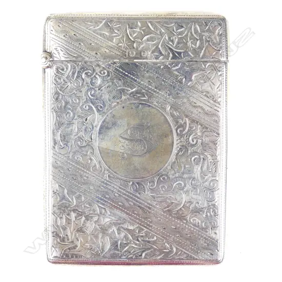 A Victorian silver card case