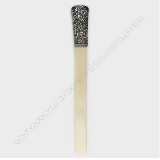 A Victorian silver handled ivory letter knife
