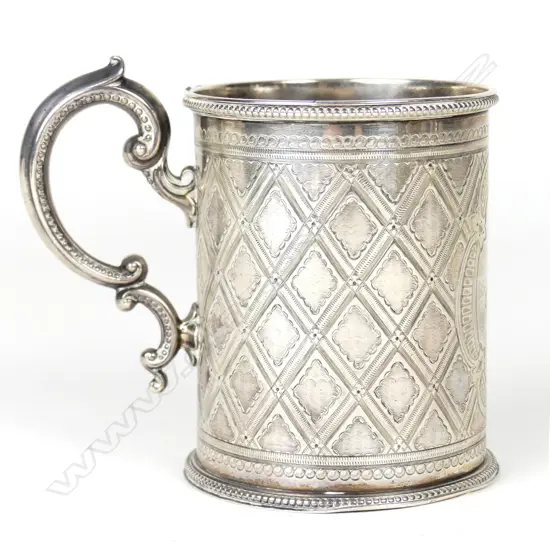 A Victorian silver mug