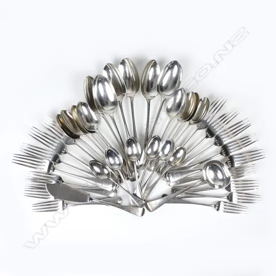 A Victorian silver 41 piece cutlery service