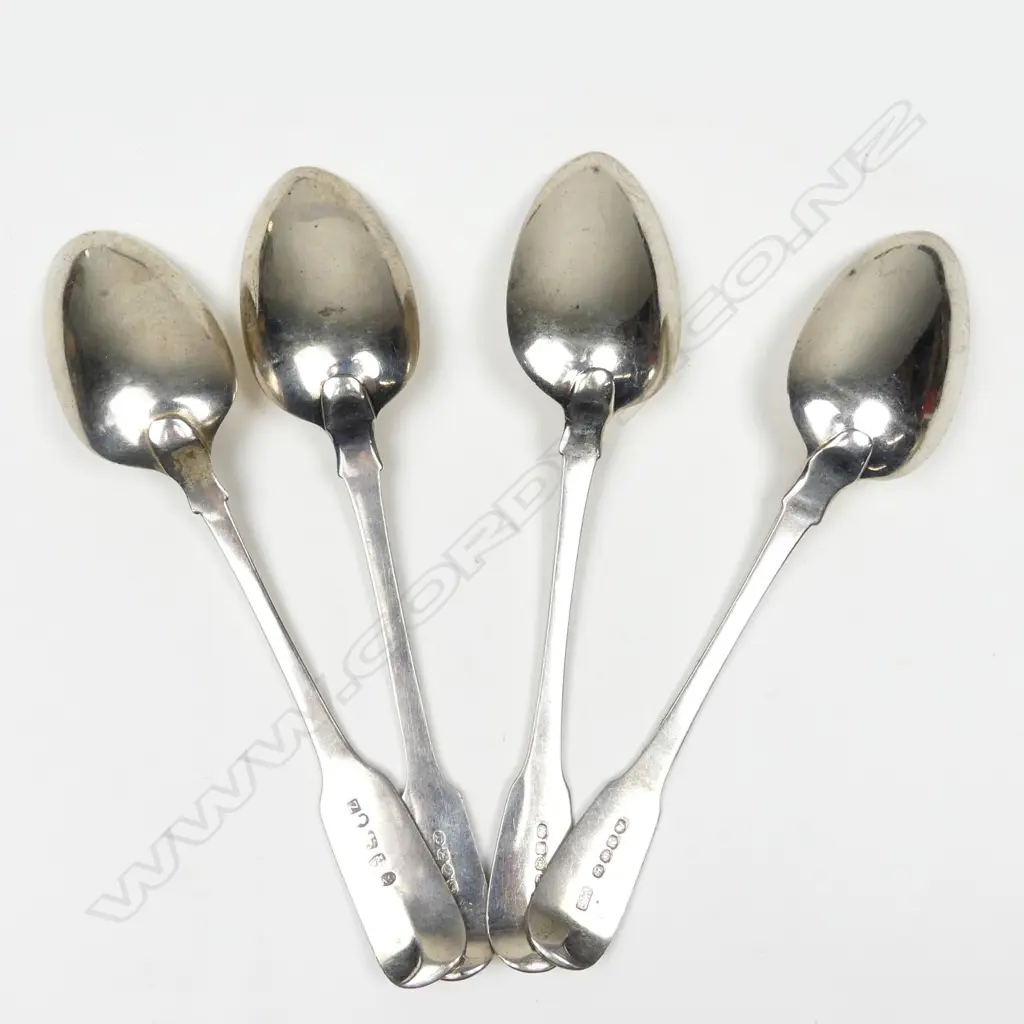 Four George III silver tablespoons Image 1++