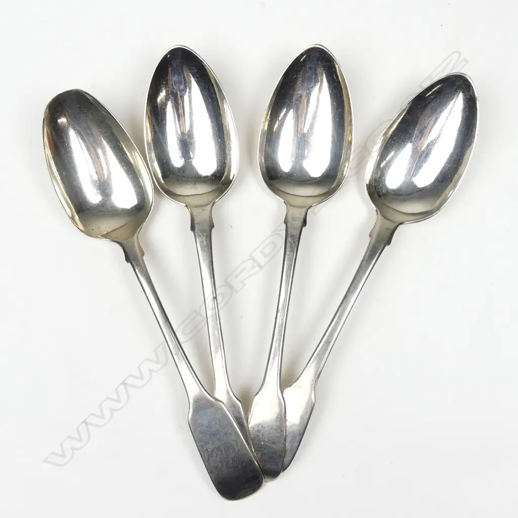 Four George III silver tablespoons Image 1++