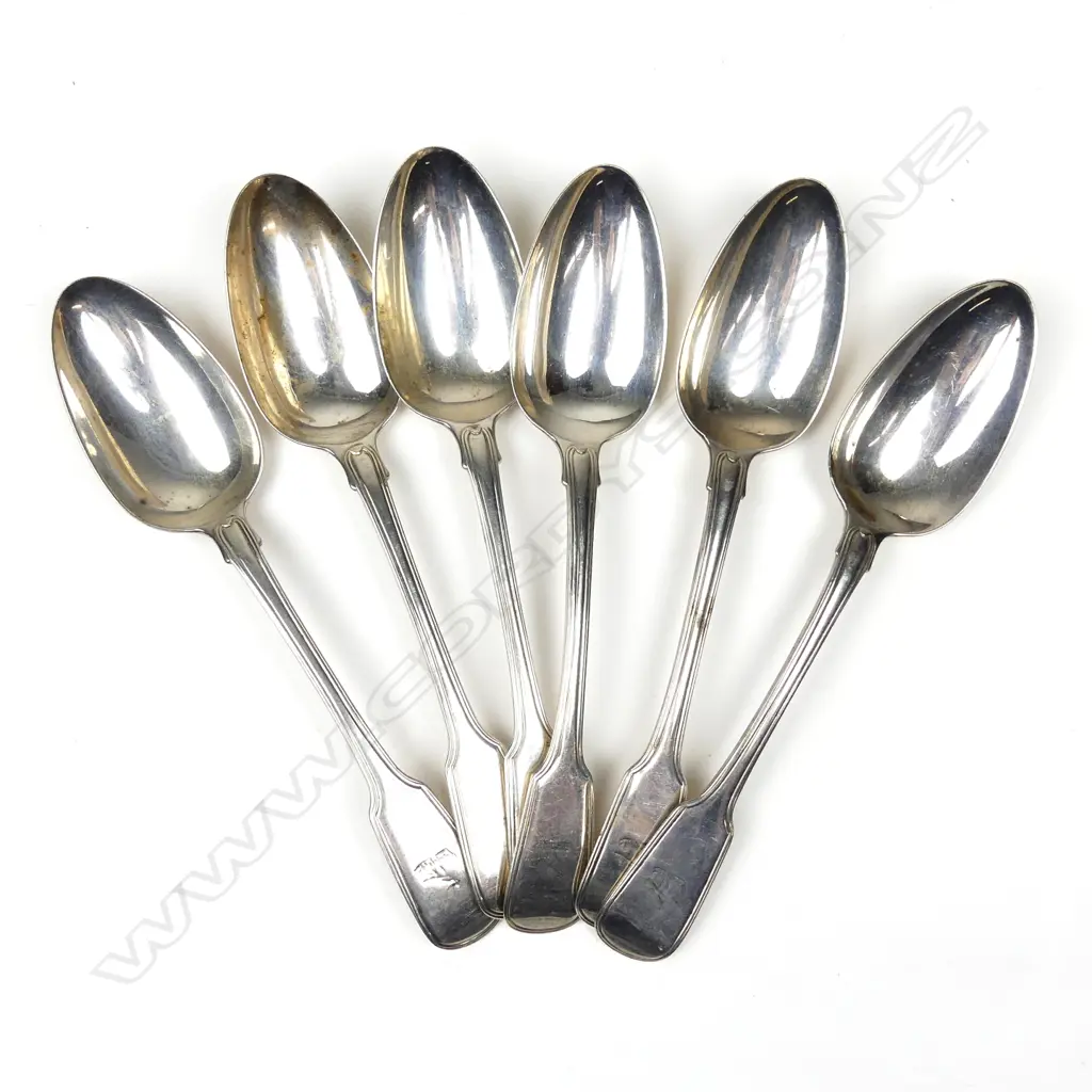 A set of six Geo. iv silver tablespoons Image 1++