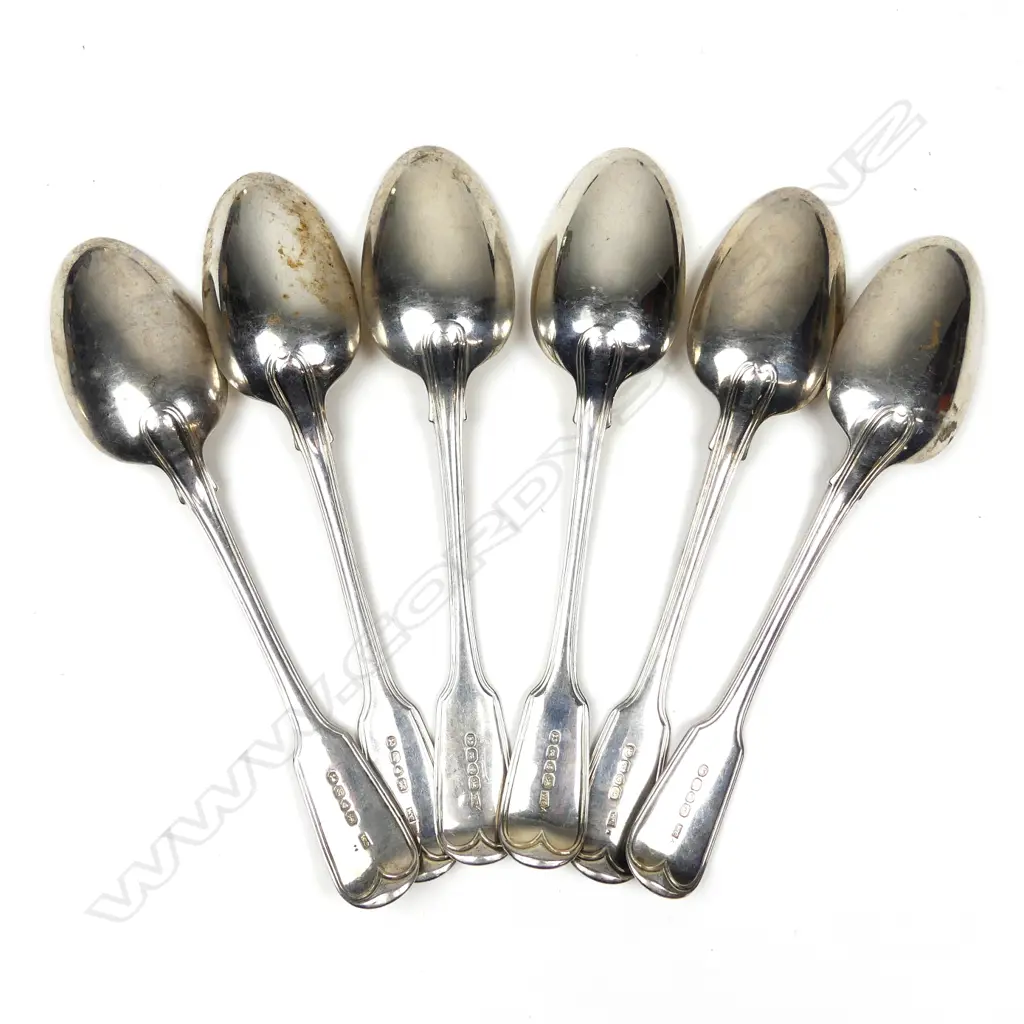 A set of six Geo. iv silver tablespoons Image 1++