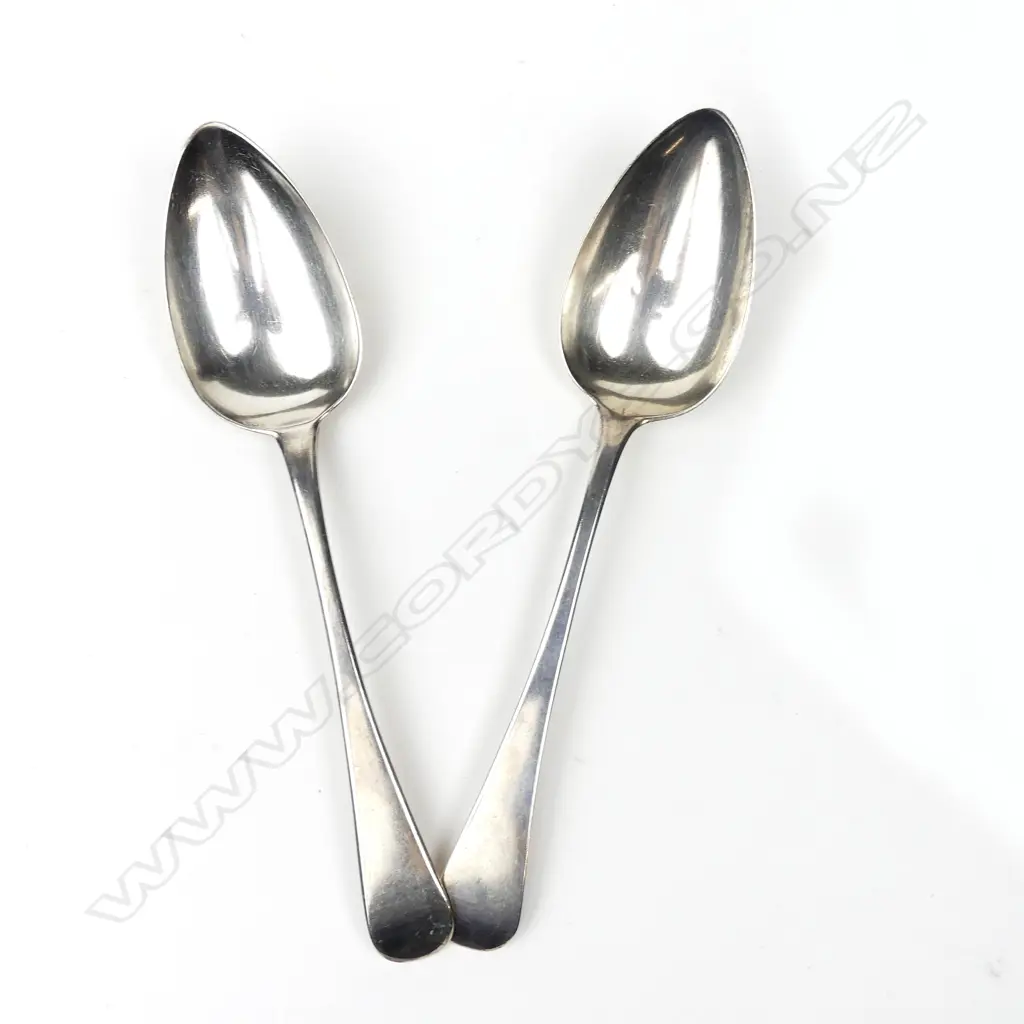 Two George III silver tablespoons Image 1++