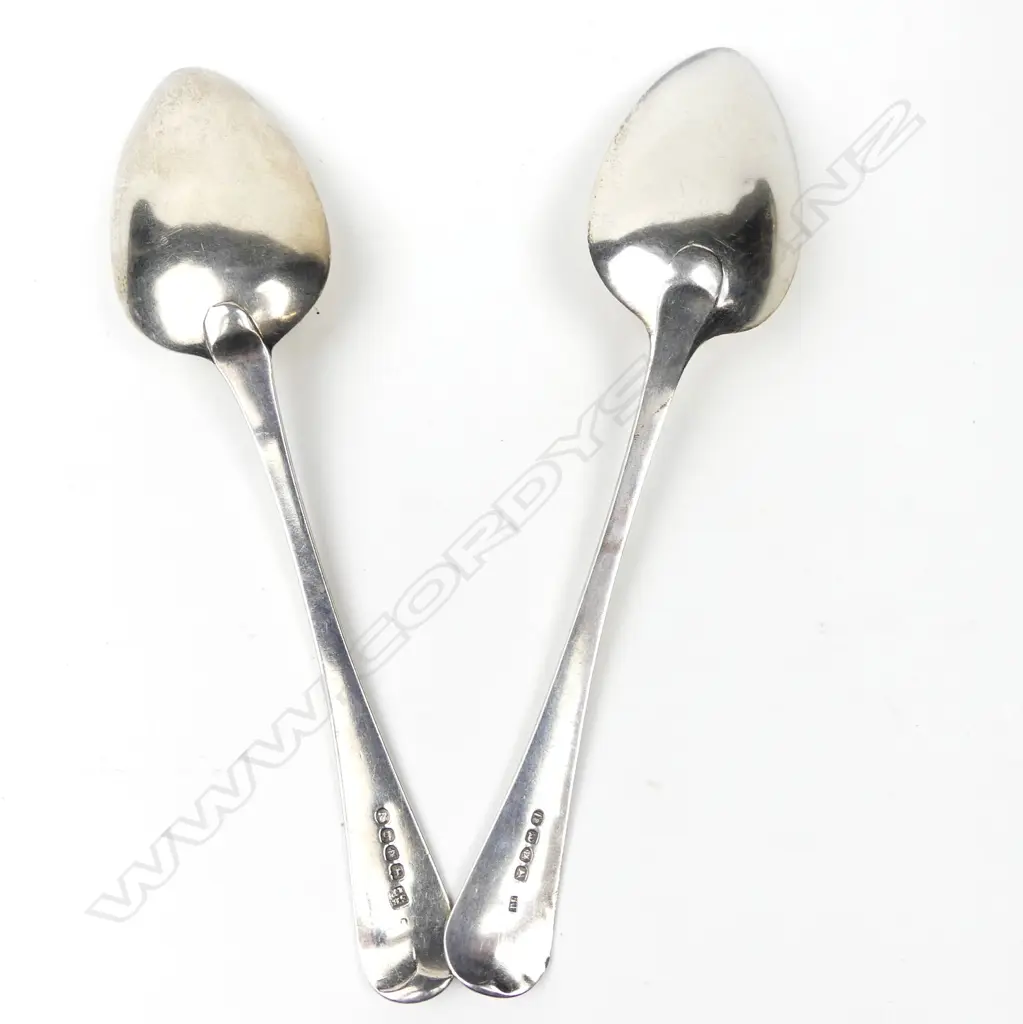 Two George III silver tablespoons Image 1++
