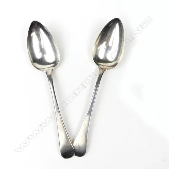 Two George III silver tablespoons