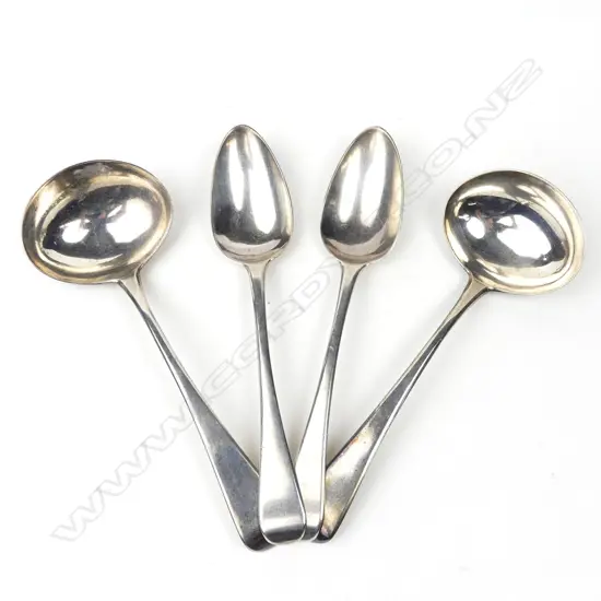 A pair of George III silver sauce ladles