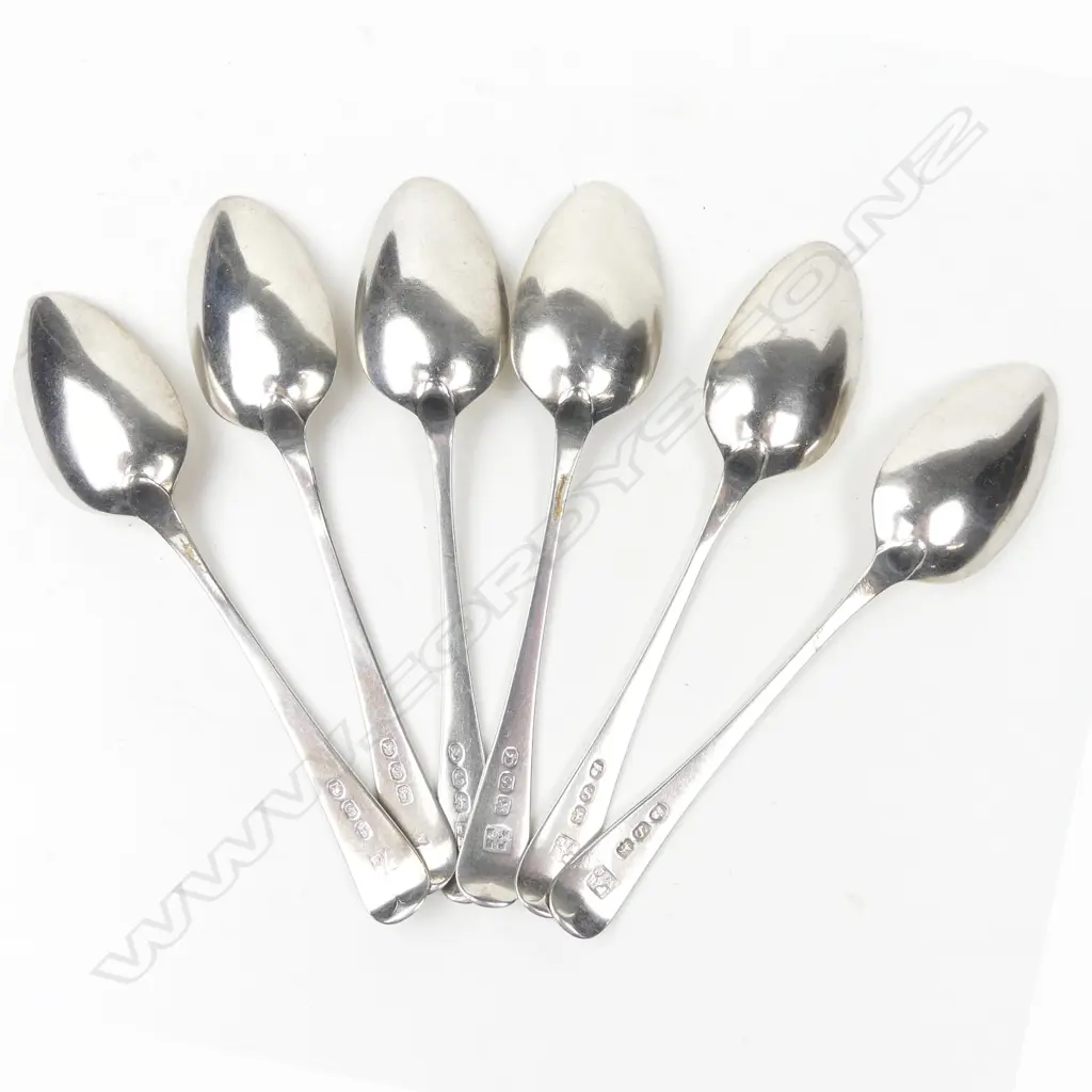 Six George III silver teaspoons Image 1++