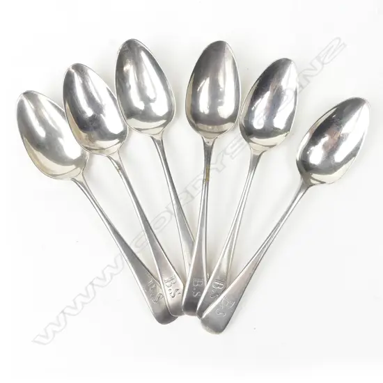 Six George III silver teaspoons