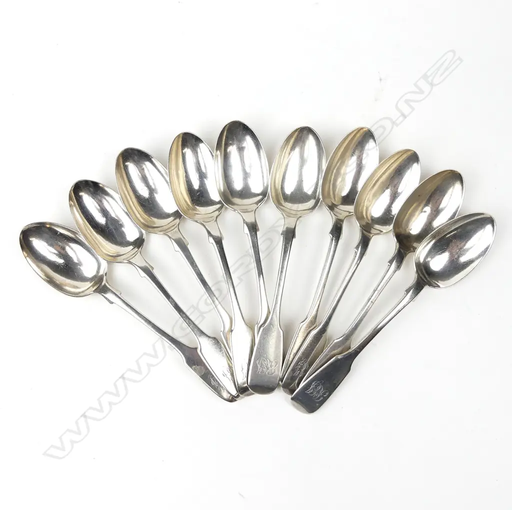 Ten Victorian silver teaspoons Image 1++