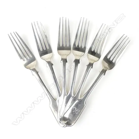 A set of six Victorian silver table forks