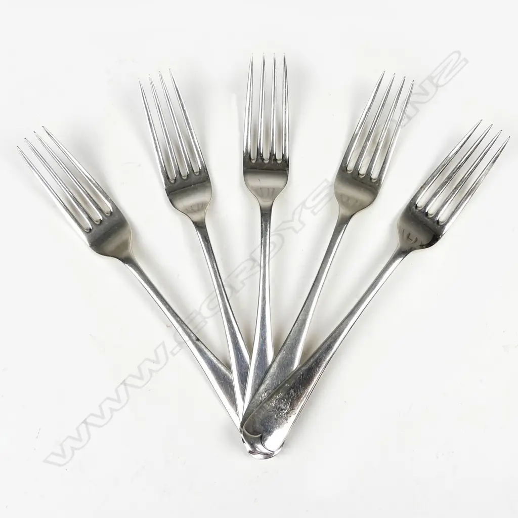 Five silver table forks Image 1++