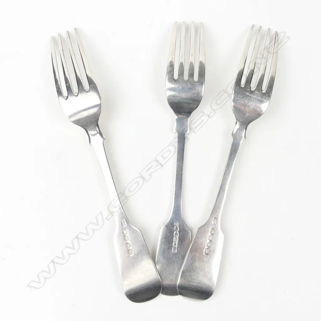 Three silver table forks Image 1++