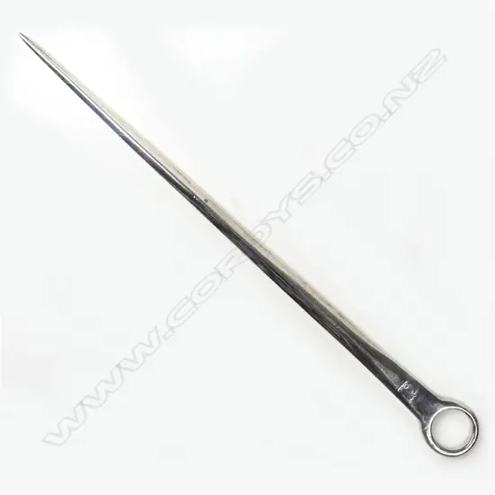 A George III silver meat skewer