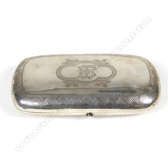 A 19thC German silver cigar case