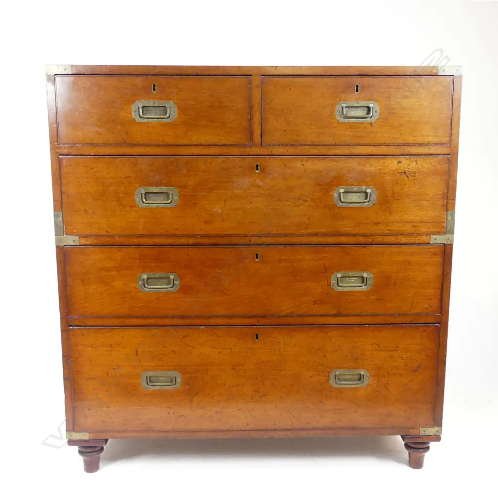 A Victorian mahogany two-stage campaign chest Image 1++