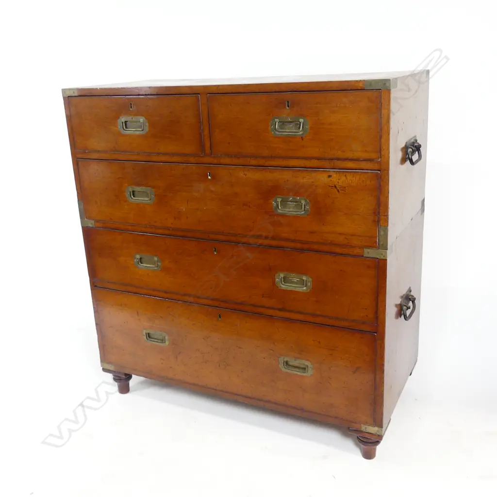 A Victorian mahogany two-stage campaign chest Image 1++
