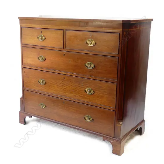 A George III mahogany five-drawer flat-front chest