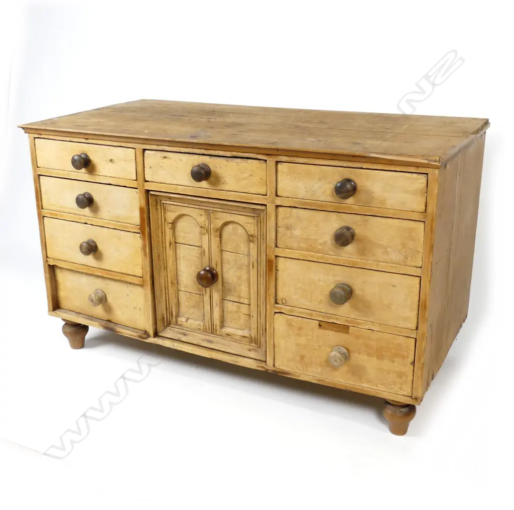 A Victorian pine kitchen dresser base Image 1++