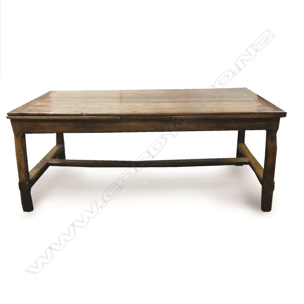 A 19thC country oak refectory extension dining table Image 1++