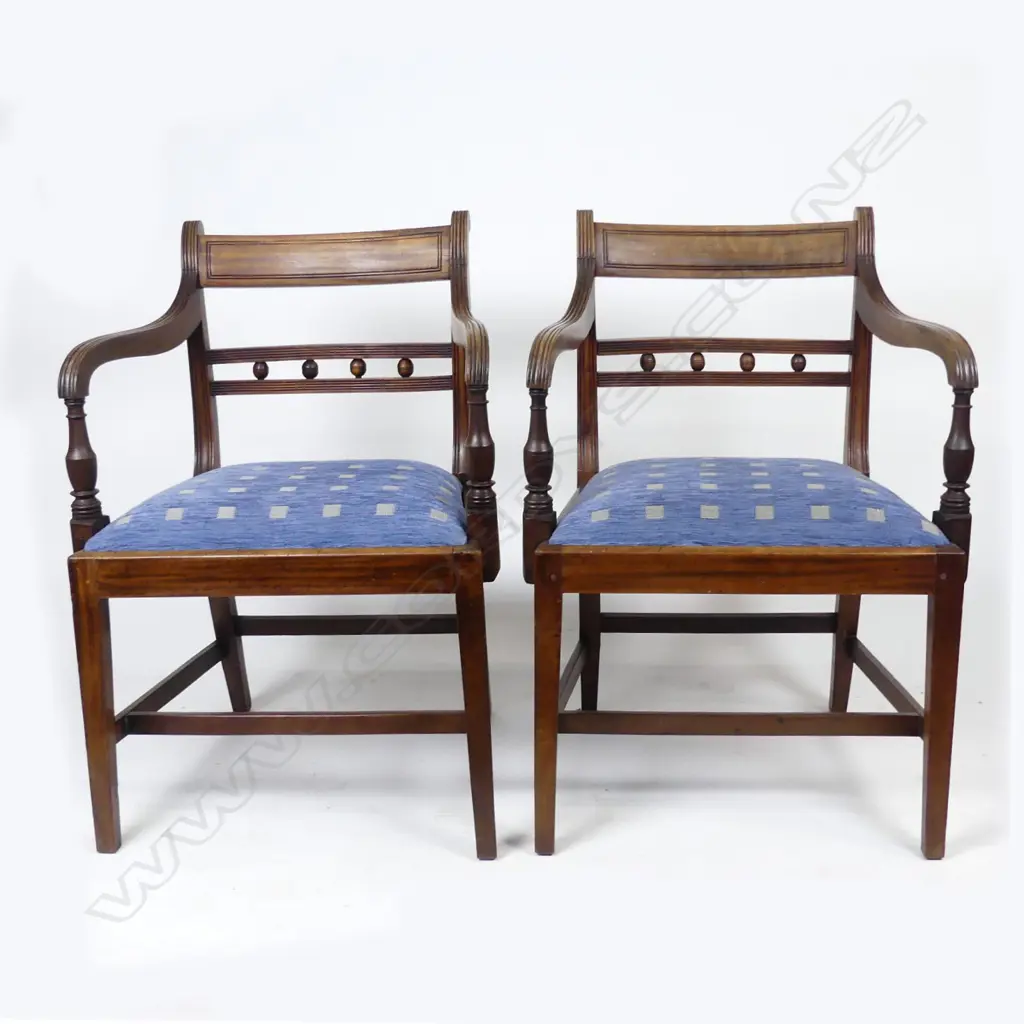 A pair of William IV mahogany carver chairs Image 1++