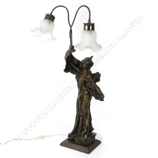 An Art Nouveau style table lamp