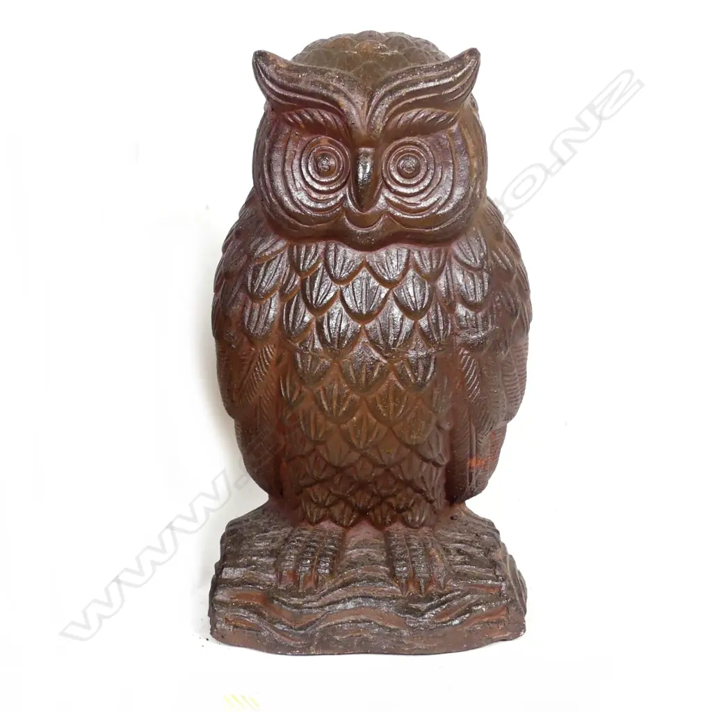 A high fired stoneware garden owl statue Image 1++