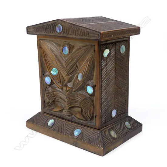 A Maori folk art cigarette box