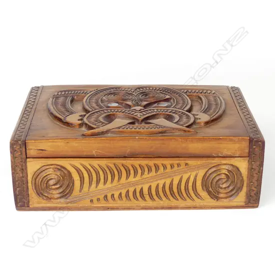 A c.1970 Maori carved box