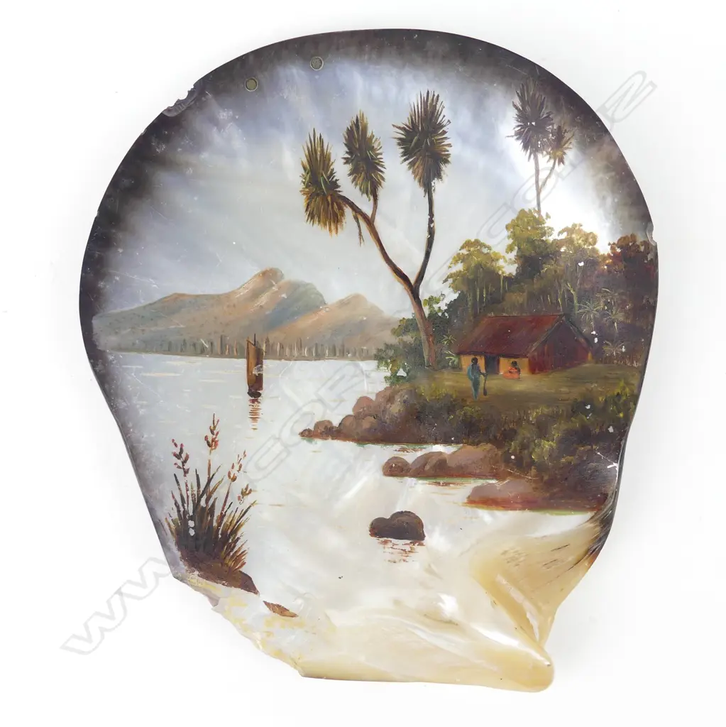 A painted shell in the manner of John Philemon Backhouse Image 1++