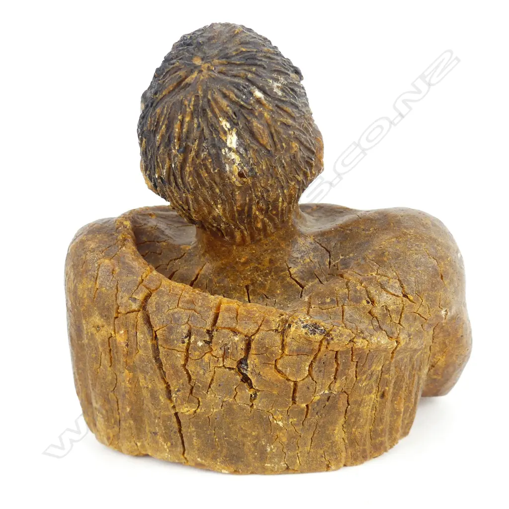 A c.1900 carved kauri gum bust of a Maori chief Image 1++