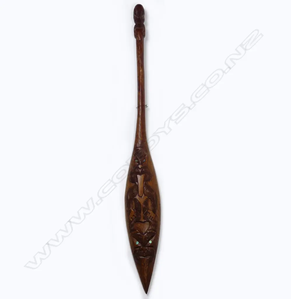 A Maori souvenir carved waka paddle Image 1++