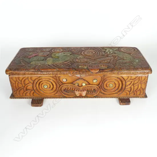 An impressive Jane Brenkley Maori carved box