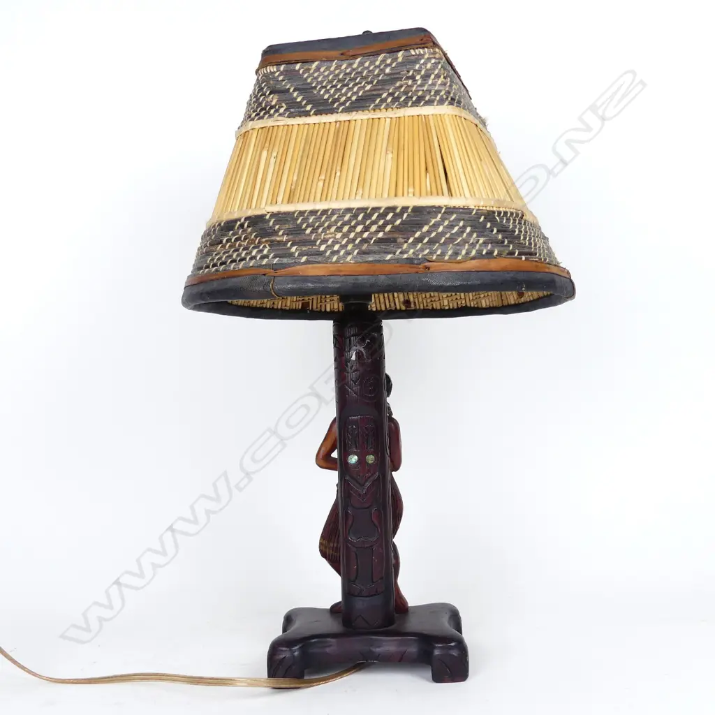 A Jane Brenkley Maori figure-based table lamp Image 1++