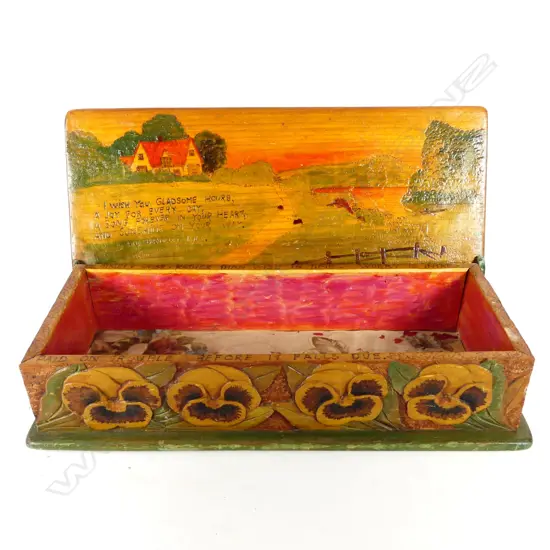 A Jane Brenkley carved wood 'Friendship' box