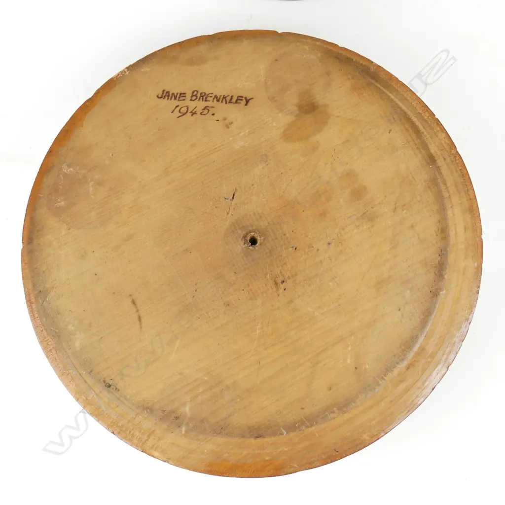 A Jane Brenkley Maori decorated flat circular box Image 1++