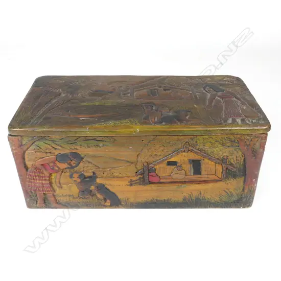 A Jane Brenkley Maori decorated box