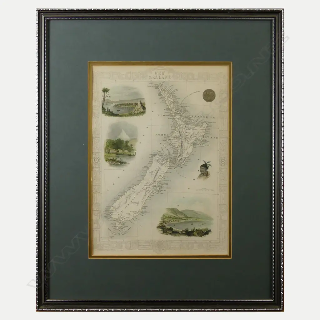 A coloured map of New Zealand by J. Rapkin Image 1++