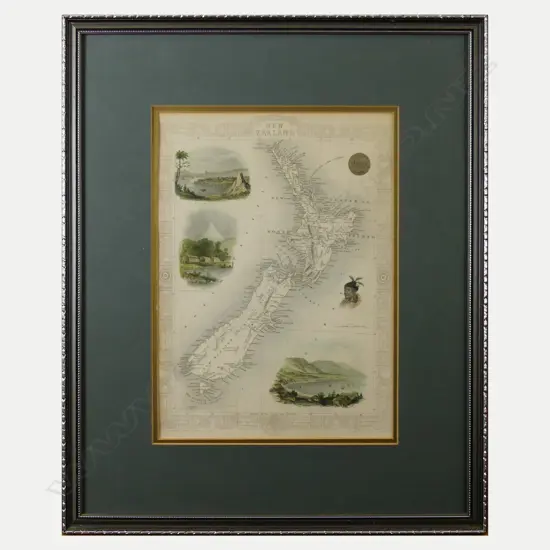 A coloured map of New Zealand by J. Rapkin